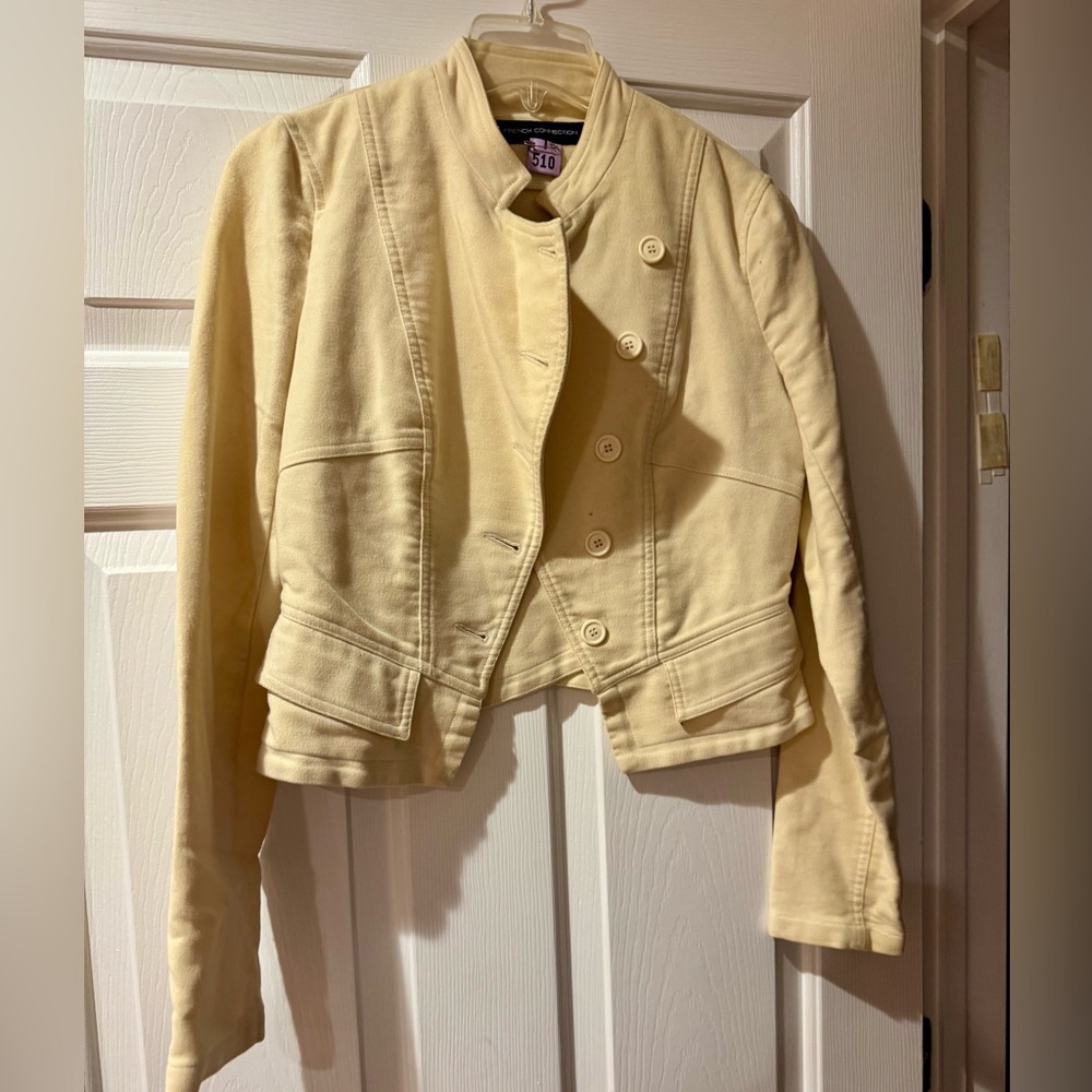 French Connection Cream Blazer Structured Design